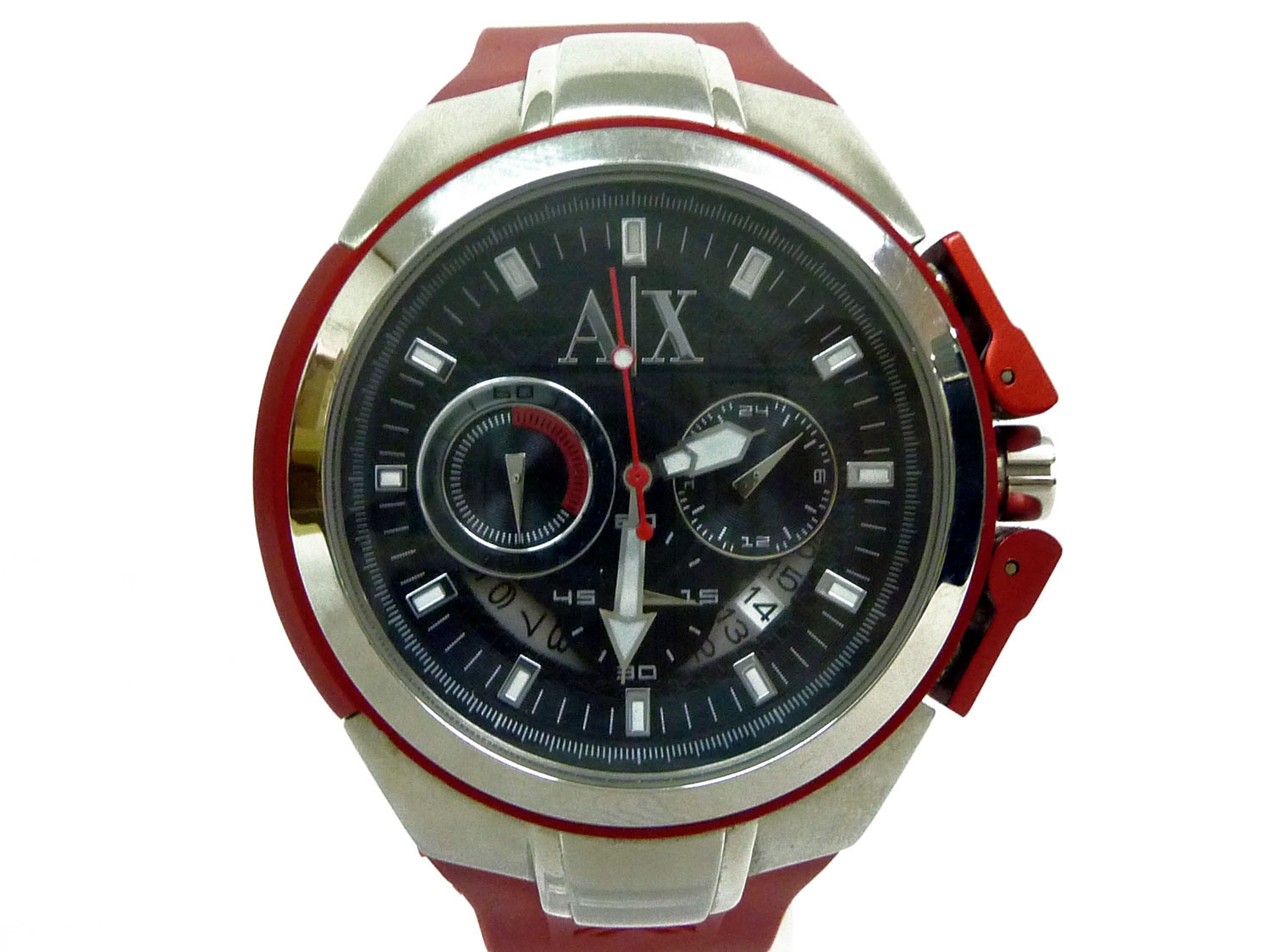 アルマーニエクスチェンジ 腕時計 メンズ AX1040 ブラック×レッド 買取 茨城県ひたちなか市 ニコニコ堂ひたちなか店 | 中古品の高価